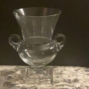 Vintage Duncan Miller Glass Urn Vase, Vintage Clear Glass Vase